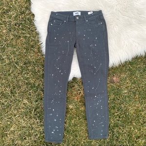 Paige verdugo ankle gray paint splatter skinny jeans 28